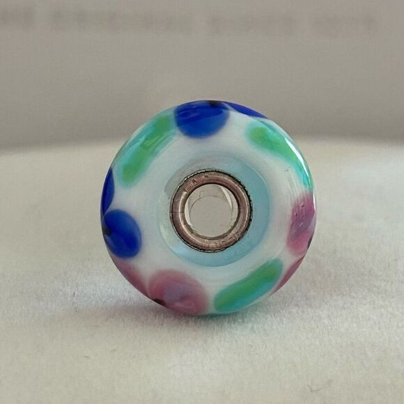 TROLLBEADS French Anemone Flower Bead 2022 LAA 925S NEW! Blue Pink Green - Picture 5 of 6